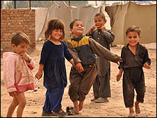 Children at Katcha Ghari camp