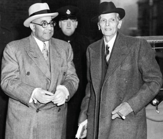 All-India Muslim League leaders Mohammad Ali Jinnah and Liaquat Ali Khan at the India Office in London on December 3, 1946, during a visit to the United Kingdom to call on Prime Minister Clement Attlee and meet with Congress Leader Jawaharlal Nehru. (Courtesy: Dr Ghulam Nabi Kazi Collection)