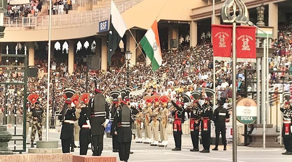 Wagah Border Beating Retreat ceremony, a symbol of India-Pakistan rivalry