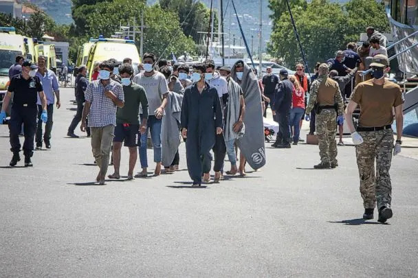 PHOTO: Migrants arrive at the port of Kalamata, following a rescue operation, after their boat capsized at open sea, in Kalamata, Greece, June 14, 2023. (Eurokinissi via Reuters, FILE)