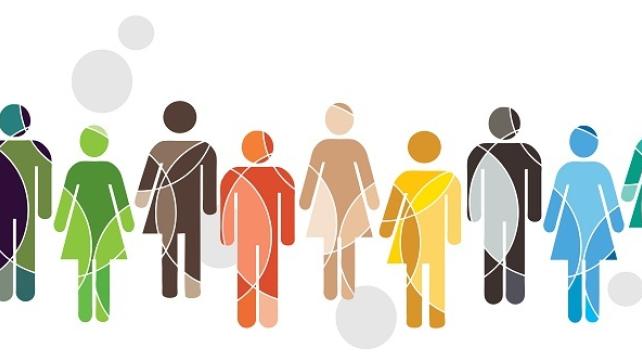 A group of people in different colors  Description automatically generated