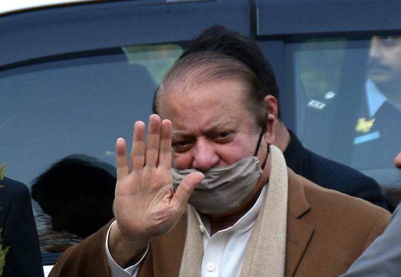 Nawaz Sharif is a three-time prime minister of the country and is aiming to win the premiership for an unprecedented fourth time. [Sohail Shahzad/EPA]