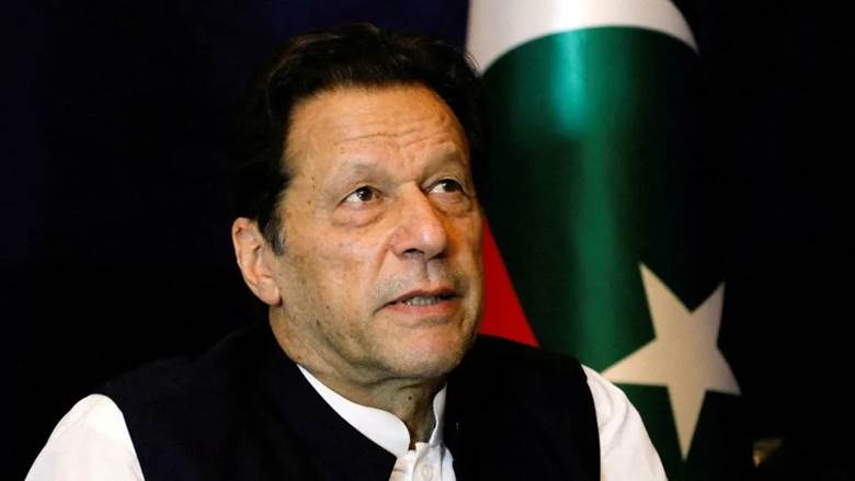 Former Pakistani Prime Minister Imran Khan speaking in Lahore, Pakistan March 17, 2023. - Akhtar Soomro/Reuters/File