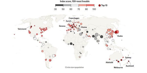 Karachi ranked among the world&rsquo;s least liveable cities in 2025, according to a global survey by the Economist Intelligence Unit. &mdash; The Economist