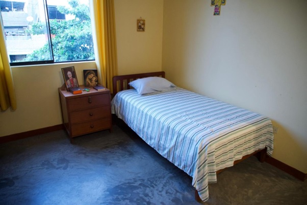 Room where Pope Leo XIV lived in Trujillo, Peru.