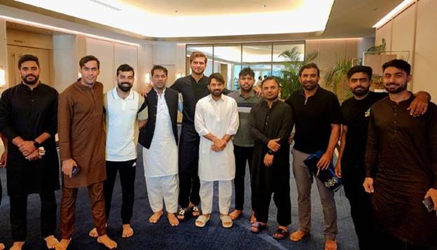 Pakistan cricket team players posing for a picture at a hotel in Lauderhill, Florida. — PCB