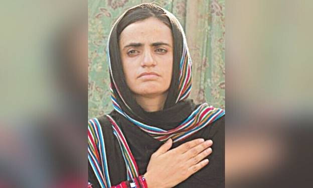 Dr Mahrang Baloch pictured at a BYC gathering in Turbat. — Dawn/File