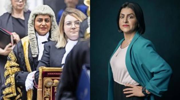 Shabana Mahmood, 44. Left: at the High Court in July for her swearing-in ceremony